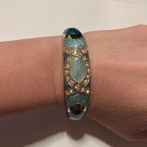 Blue enamel JTF cuff bracelet